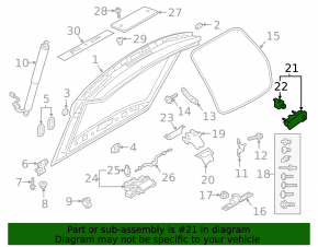 Rear view camera with button and trunk release handle for Audi Q3 83A 19-25, broken mounts