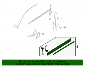 Lower front right door trim for Audi Q3 83A 19-23 S-Line