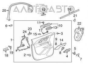 Door trim card front right GMC Terrain 18-20 leather black, Bose