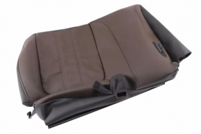 Chevrolet Volt 16 passenger seat back upholstery - black leather, blue stitching, heated
