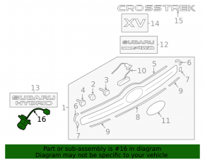 Rear view camera Subaru XV Crosstrek 13-14