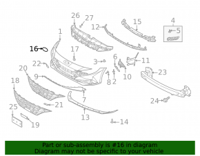 Emblem logo of the front bumper Hyundai Elantra 21-23 N Line
