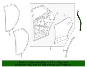 Chevrolet Equinox EV 24-26 rear upper left door seal