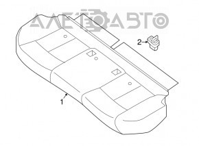 Rear row of seats 2 row Nissan Sentra 13-15 cloth black