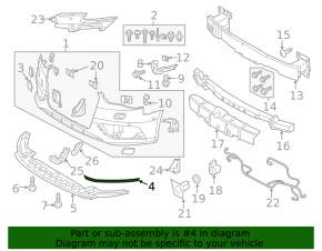 Front bumper lip Audi A3 8V 15-16 S-line
