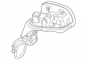 Side mirror left complete Nissan Versa Note 13-17 9 pins camera, heating