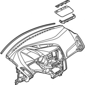 Dashboard front panel with AIRBAG Ford Focus mk3 15-18 rest