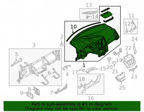 Dashboard front panel without AIRBAG Ford Focus mk3 15-18 rest