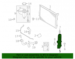 Right radiator bracket BMW 1 E82 08-13 3.0L, 2.0L, 4.0L, With 335d