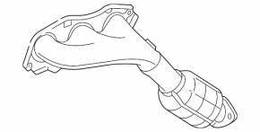Right exhaust manifold with catalytic converter Lexus IS250 11-13