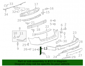Rear Bumper Mount Upper Right GMC Terrain 10-17