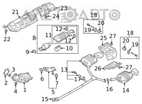 Rear left muffler bracket Hyundai Sonata 15-19 2.4
