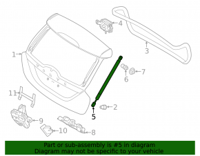 Left tailgate shock absorber Volvo V60 15-18
