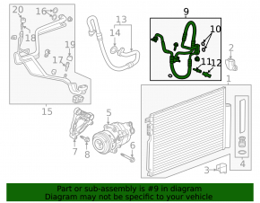 Air Conditioner Compressor Heater Tube Buick Encore 13-19