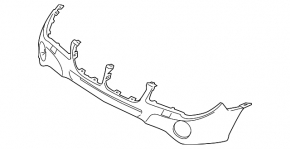 Front bumper bare BMW X3 E83 03-10 Without aero package, 2007-10, without lamp wash