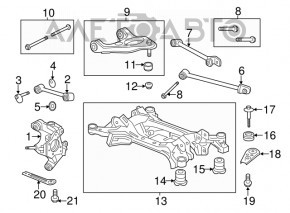 Rear right trunnion Honda Accord 13-17 bent stud