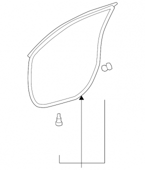 Door seal front left Toyota Highlander 08-13 gray