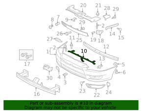 Mitsubishi Lancer 10-17 front bumper upper reinforcement
