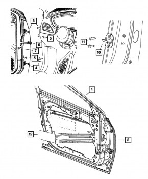 Lower front left door hinge for a 1996 Dodge Dart