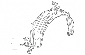 Front left fender liner for Honda Fit 15-20 (No Sport)