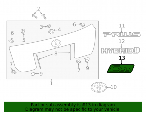 Emblem inscription "ECO" trunk door Toyota Prius 50 16-22
