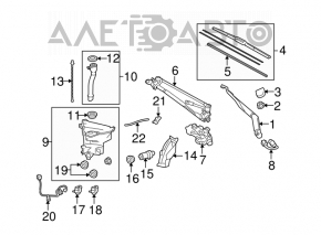 Lexus CT200h 11-17 trunk lid washer motor