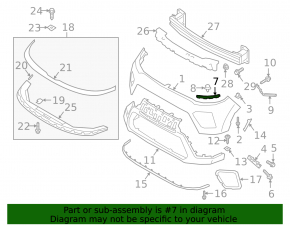 Front bumper mount, right inner, Kia Soul 20-25
