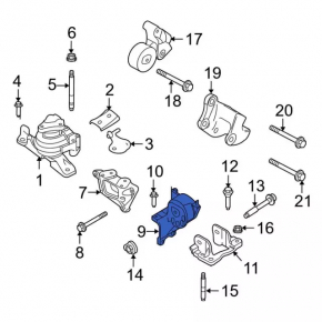 Engine mount left upper Ford Flex 09-12 automatic transmission