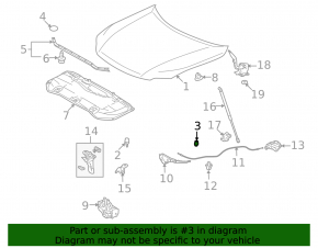 Bonnet bumper small Lexus RX350 RX450h 10-15 on the bonnet