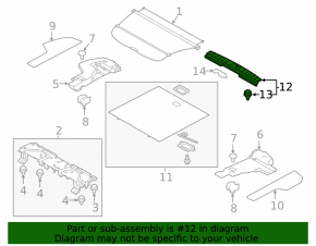 Subaru Outback 20 trunk opening trim - black