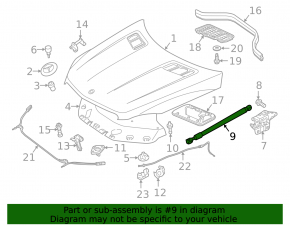 Bonnet shock absorber left Mercedes GLS-class X166 13-19