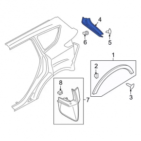 Left side trunk door trim Ford Escape MK3 13-19 on the body