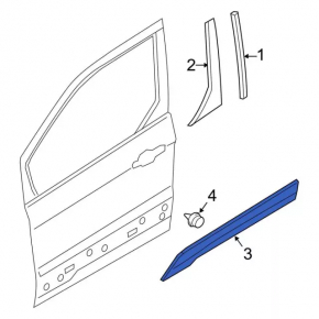 Door trim lower front left Ford Transit Connect MK2 13- black