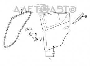Door bare rear right Nissan Versa 15-19 usa rest graphite RAQ butt