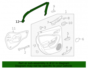 Door frame inner front left Chevrolet Volt 16- black