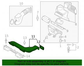 Hyundai Sonata 15-17 2.4 liter air intake assembly (2 parts)