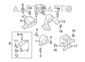 Engine mount left Mitsubishi Outlander Sport ASX 10-23 2.0