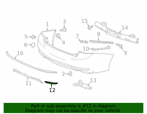 Reflector rear bumper left Honda Accord 16-17 rest