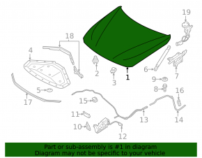 Bare hood of BMW 3 GT F34 14-19