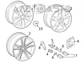 Wheel disk R19 Audi Q7 16 - painted, light curb