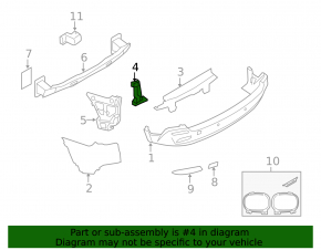 Rear bumper mount, right inner, BMW X5 E70 07-13