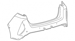 Rear bumper bare Toyota Prius 50 Prime 17-22 for parking sensors