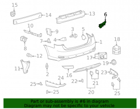 Rear bumper center mount for Lexus Hs250h 10-12