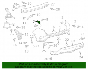 Rear bumper mount, inner left, Toyota C-HR 18-23 Turkey built