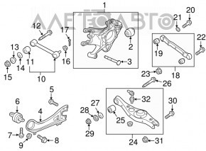 Upper rear left arm Hyundai Santa FE Sport 17-18 rest FWD