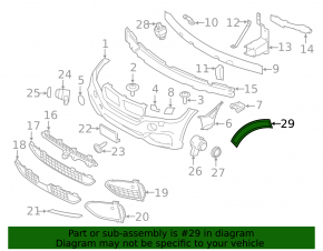 Front Bumper Reflector Left BMW X5 F15 14-18