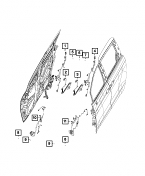 Chrysler Pacifica 17-24 Front Right Door Wiring