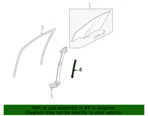 Front right door glass guide for Honda Accord 13-17