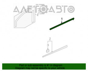 Molding door-glass central front right Honda Civic 4d 06-09