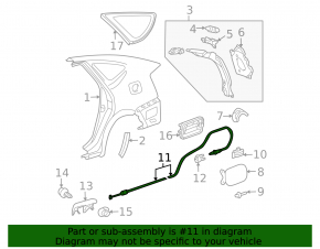 Fuel filler flap release cable Toyota Prius 20 04-09
